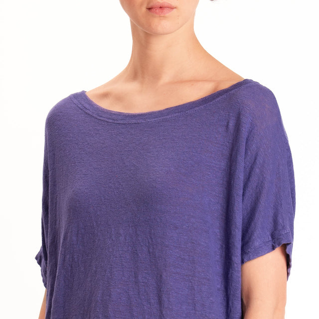 Zeroassoluto-T-shirt scatola 100% LINO - viola