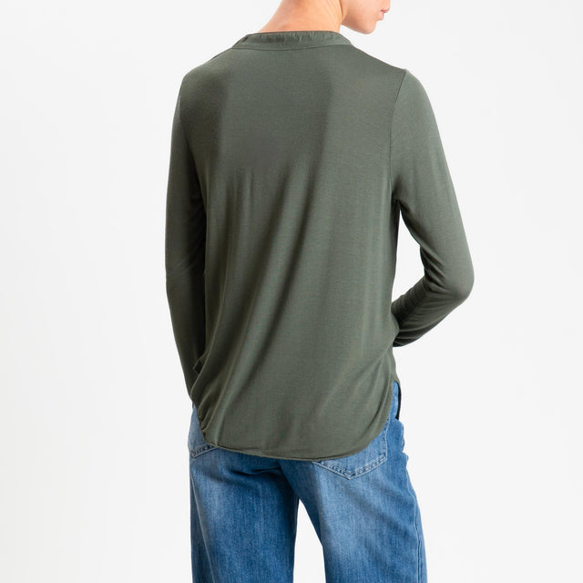 Zeroassoluto-Camicia chester doppio tessuto - militare