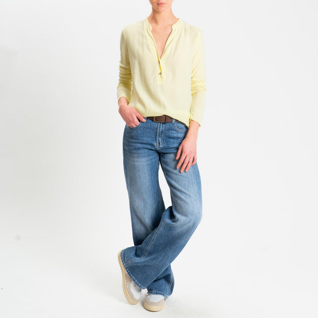 Zeroassoluto-Camicia chester doppio tessuto - mimosa