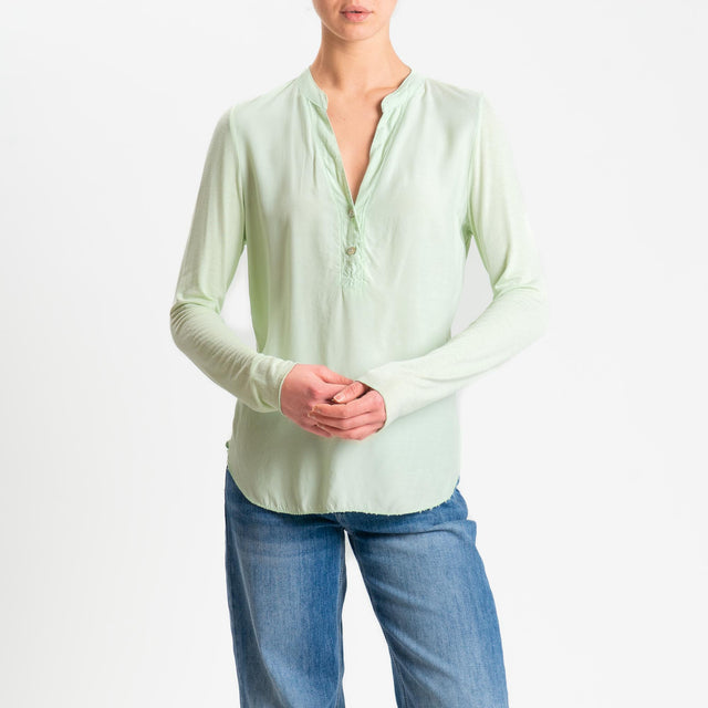 Zeroassoluto-Camicia chester doppio tessuto - mint