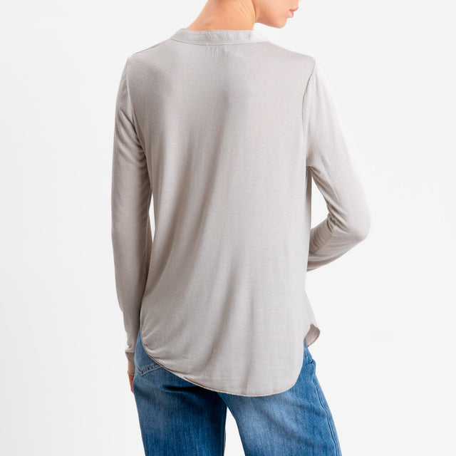 Zeroassoluto-Camicia chester doppio tessuto - sand