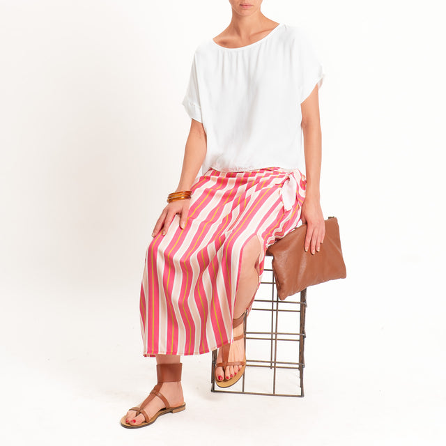 Zeroassoluto-Blusa scatolina 100% viscosa - panna