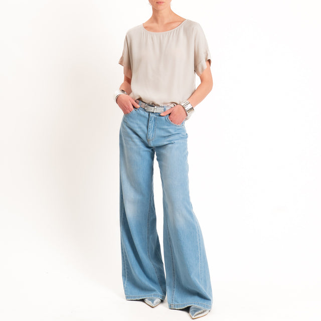 Zeroassoluto-Blusa scatolina 100% viscosa - sand