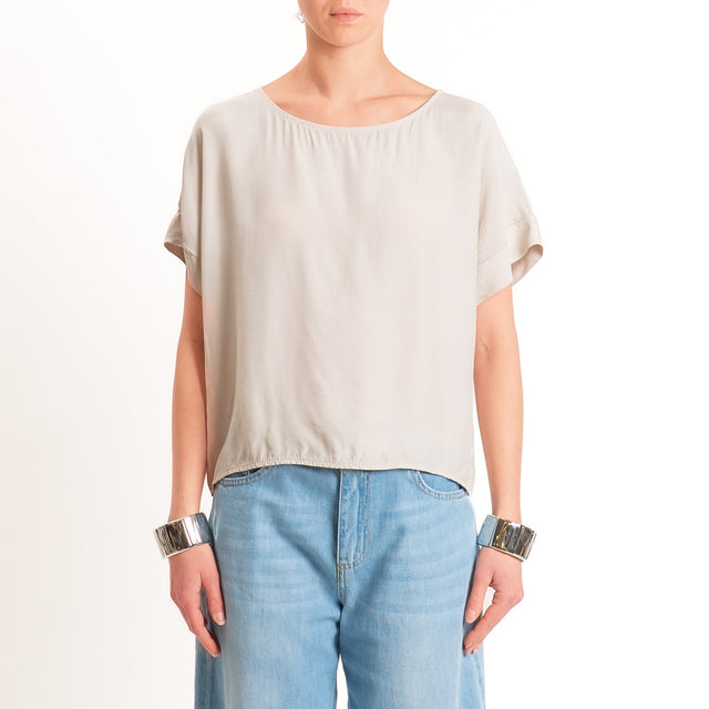 Zeroassoluto-Blusa scatolina 100% viscosa - sand