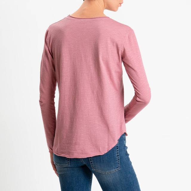 Zeroassoluto-T-shirt girocollo cotone fiammato - onion