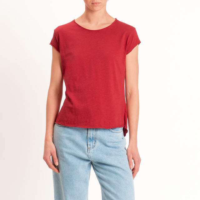 Zeroassoluto-T-shirt mezza manica taglio vivo - india