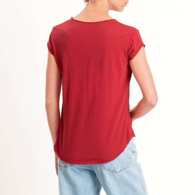 Zeroassoluto-T-shirt mezza manica taglio vivo - india