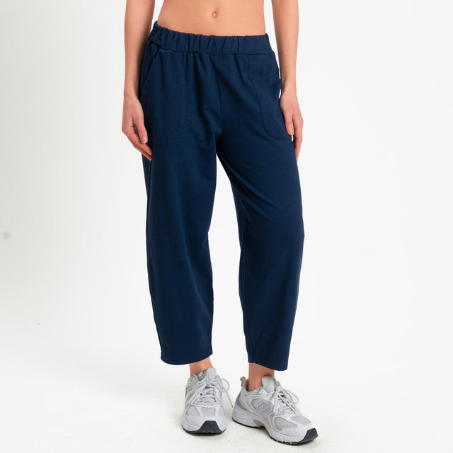 Zeroassoluto-Pantalone mom fit felpa light - blu