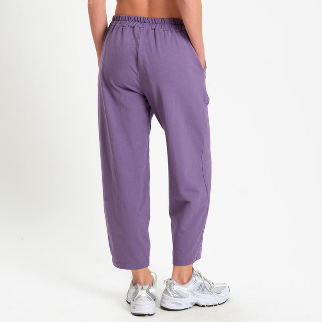 Zeroassoluto-Pantalone mom fit felpa light - lavanda