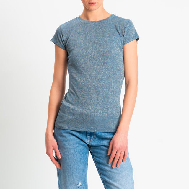 Zeroassoluto-T-shirt lurex a costine - avio