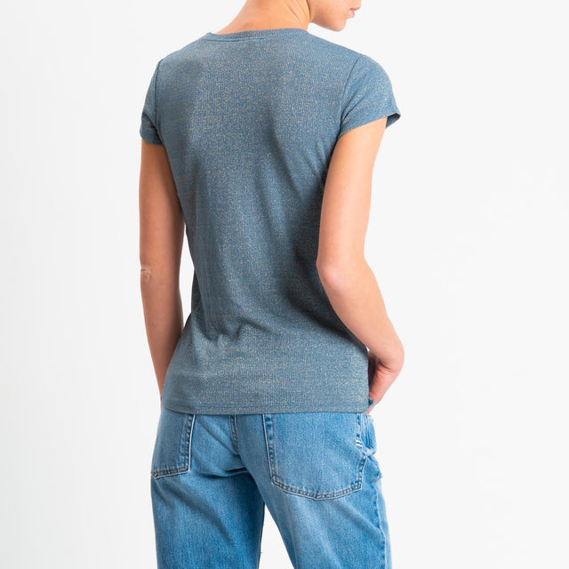 Zeroassoluto-T-shirt lurex a costine - avio