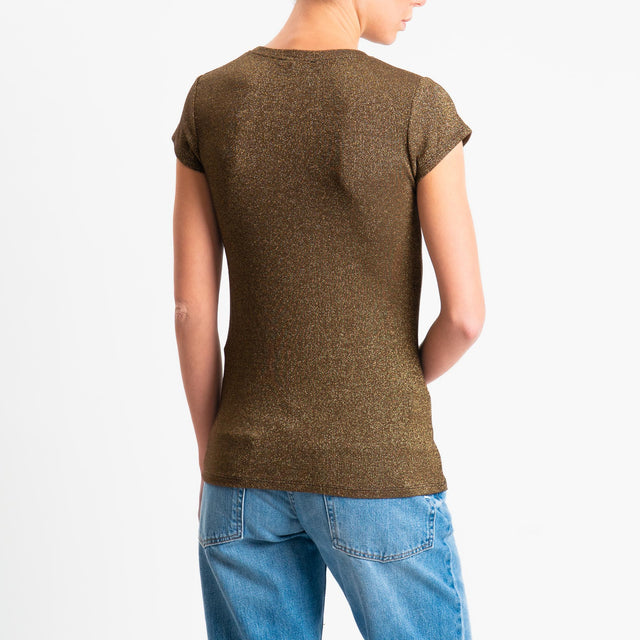 Zeroassoluto-T-shirt lurex a costine - moro