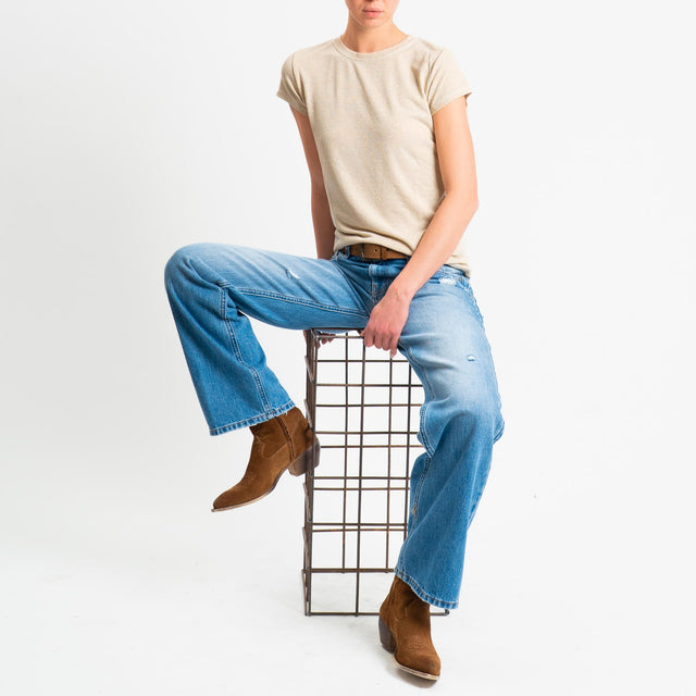 Zeroassoluto-T-shirt lurex a costine - oro