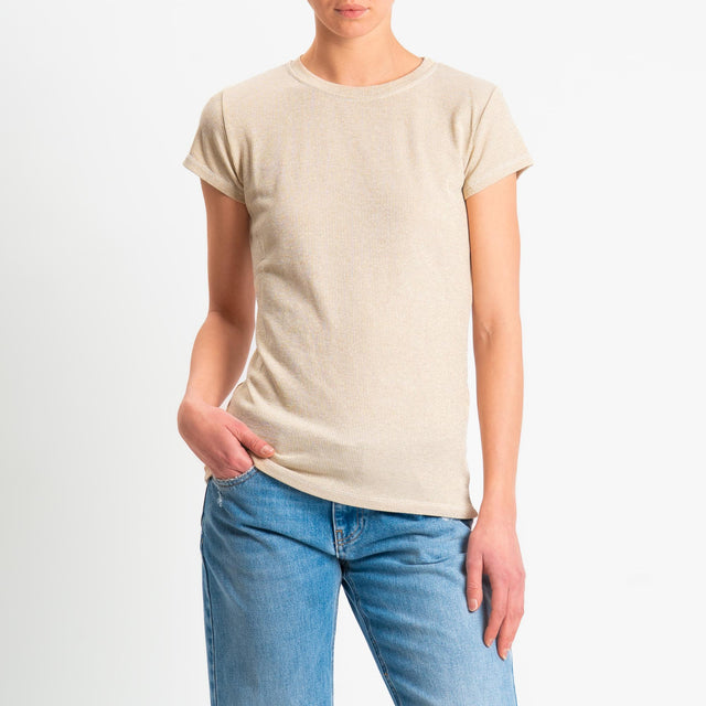 Zeroassoluto-T-shirt lurex a costine - oro