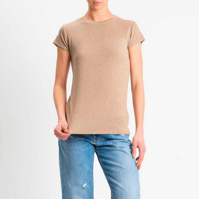 Zeroassoluto-T-shirt lurex a costine - rosa