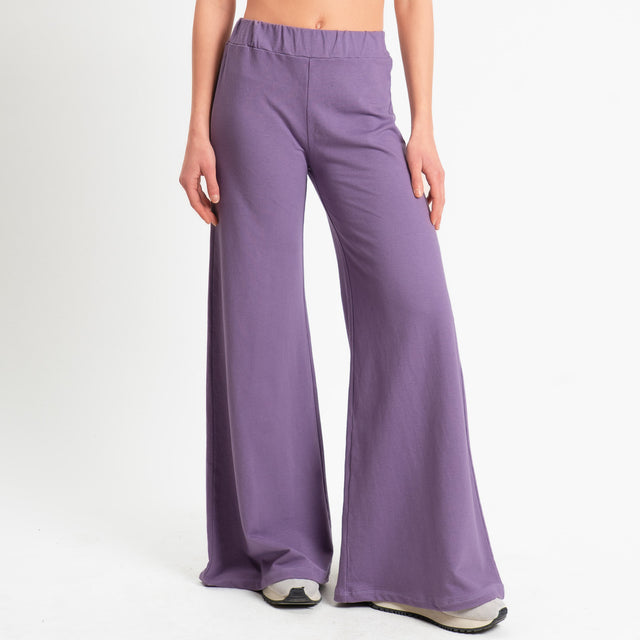 Zeroassoluto-Pantalone bootcut fit felpa light - lavanda