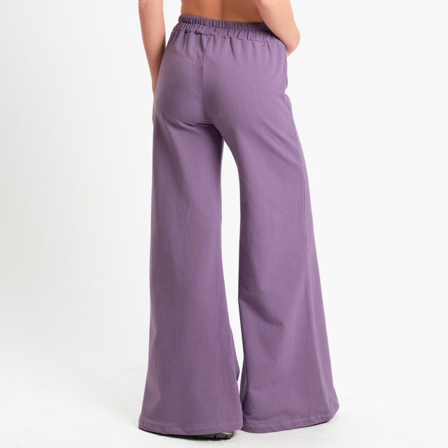 Zeroassoluto-Pantalone bootcut fit felpa light - lavanda