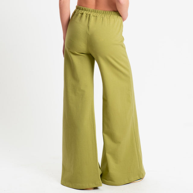Zeroassoluto-Pantalone bootcut fit felpa light - pistacchio