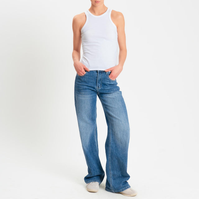 Zeroassoluto-Top vogatore cotone elasticizzato - bianco