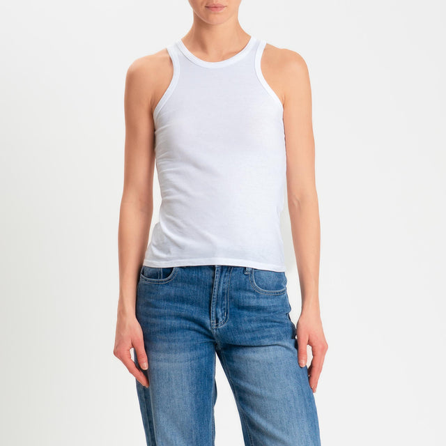 Zeroassoluto-Top vogatore cotone elasticizzato - bianco