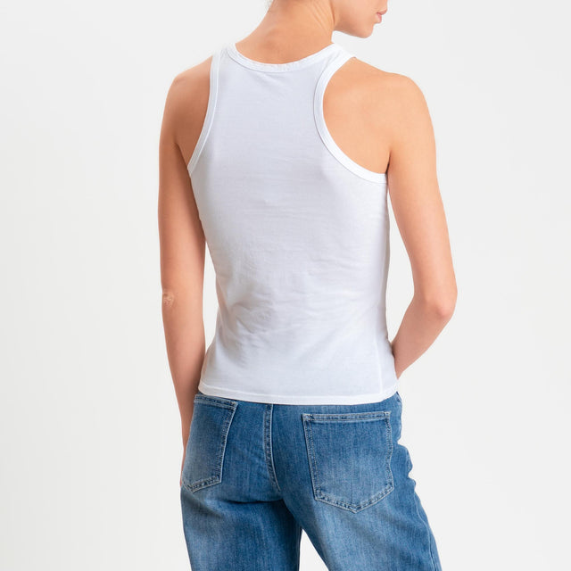 Zeroassoluto-Top vogatore cotone elasticizzato - bianco