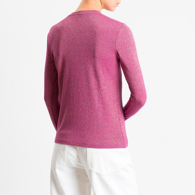 Zeroassoluto-T-shirt girocollo con lurex - ametista