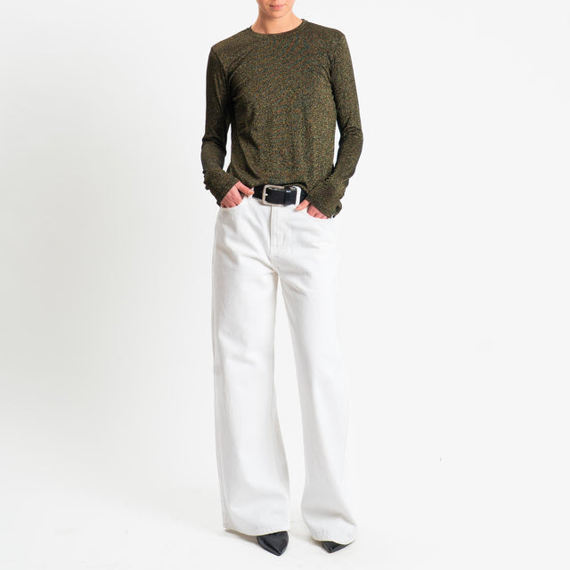 Zeroassoluto-T-shirt girocollo con lurex - nero