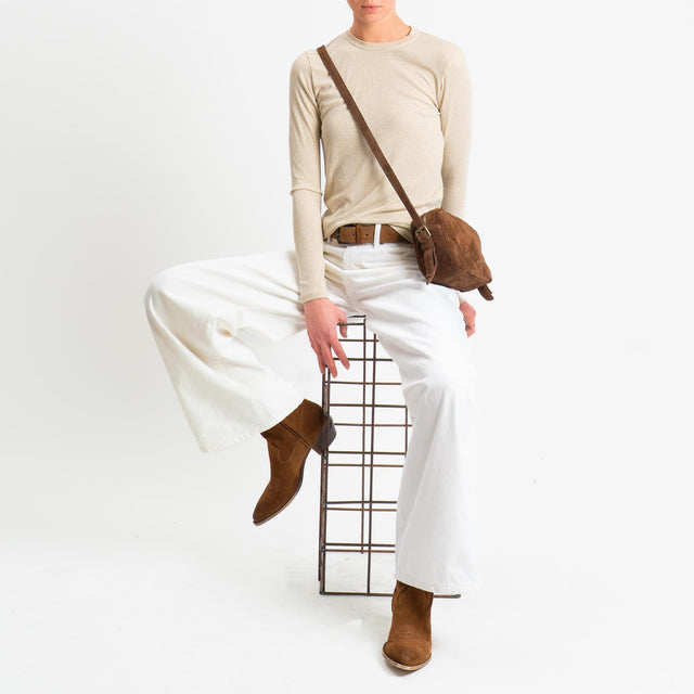 Zeroassoluto-T-shirt girocollo con lurex - oro