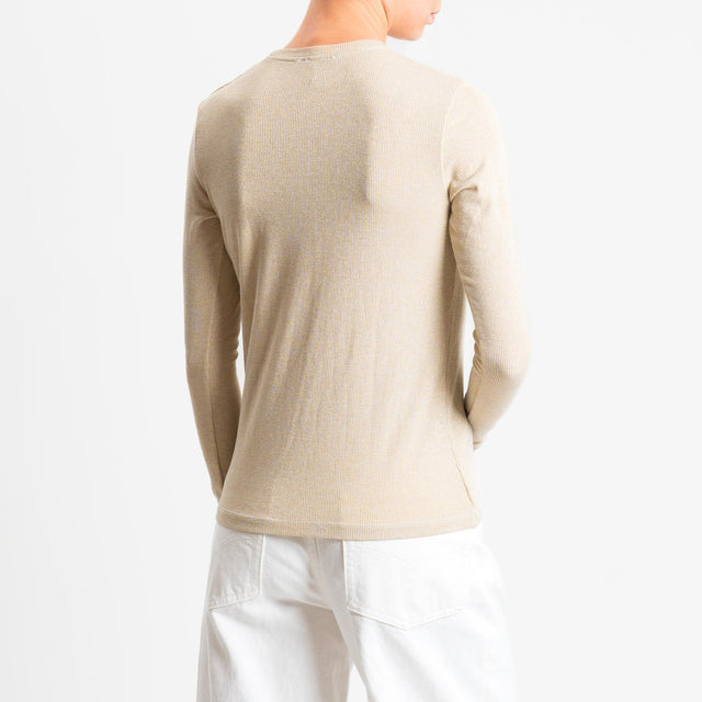 Zeroassoluto-T-shirt girocollo con lurex - oro