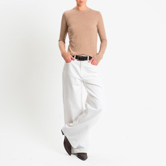 Zeroassoluto-T-shirt girocollo con lurex - rosa