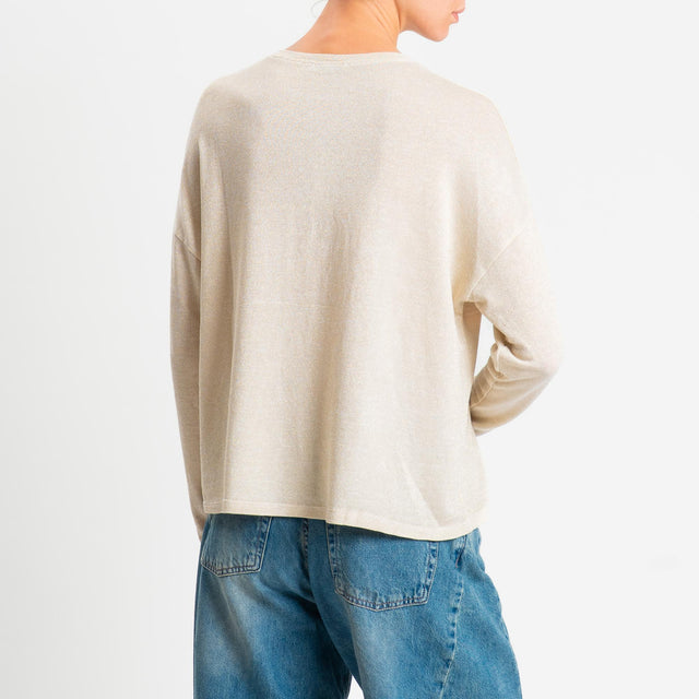 Zeroassoluto-T-shirt girocollo a scatola con lurex - oro