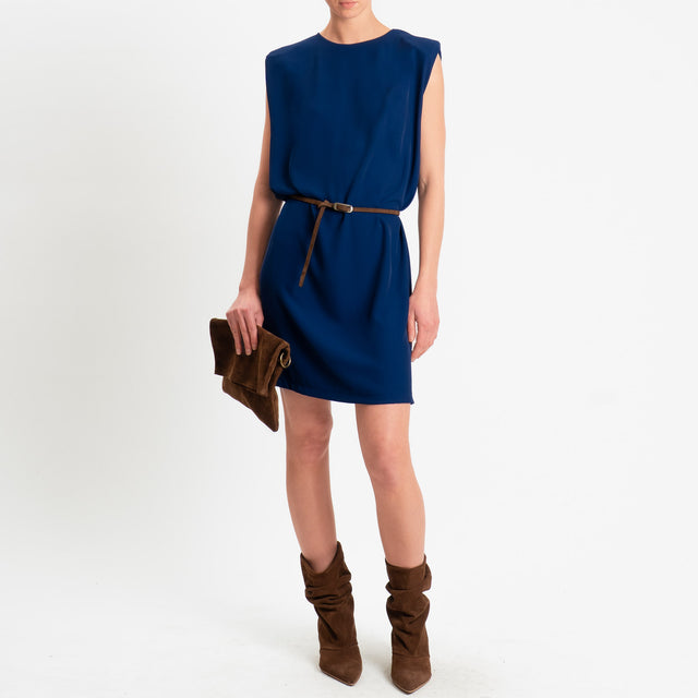 Zeroassoluto-Abito ALICE tessuto fluido con spalline - blu