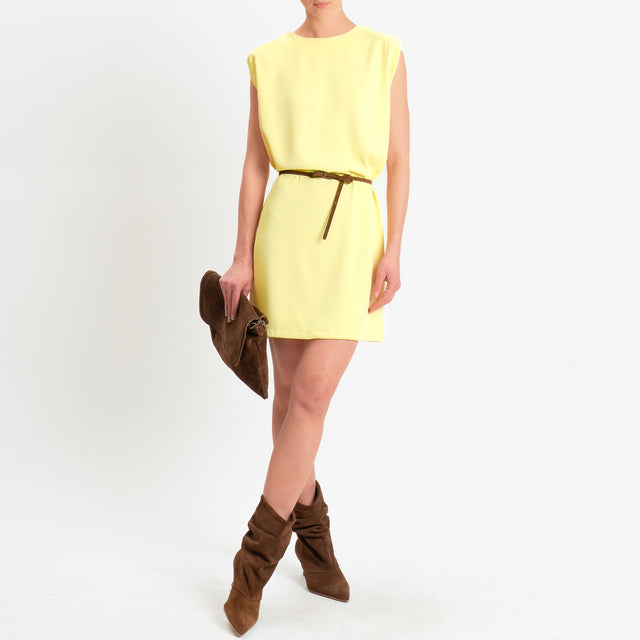 Zeroassoluto-Abito ALICE tessuto fluido con spalline - yellow