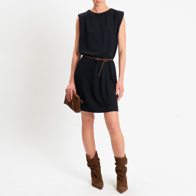 Zeroassoluto-Abito ALICE tessuto fluido con spalline - nero