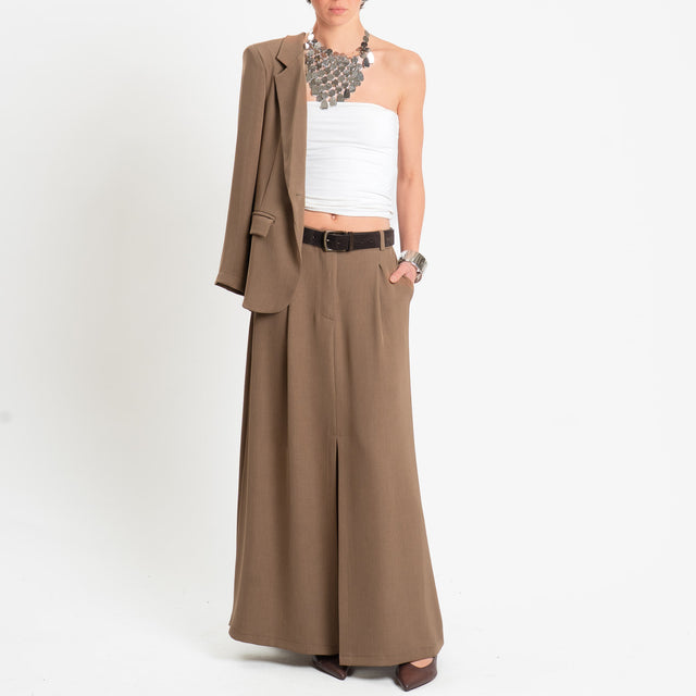 Zeroassoluto-Gonna ANIA tessuto fluido crêpe - nocciola