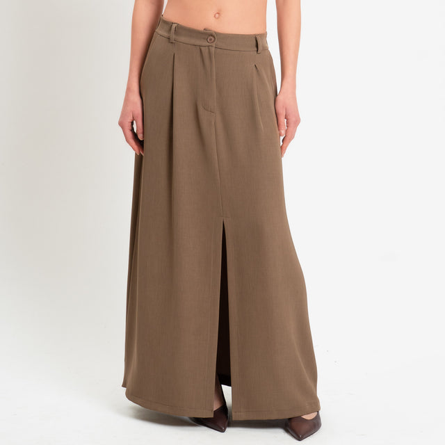 Zeroassoluto-Gonna ANIA tessuto fluido crêpe - nocciola