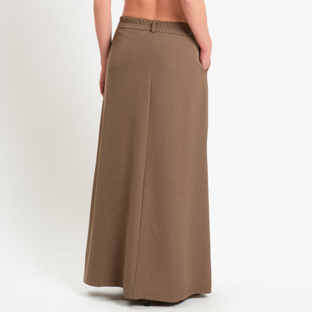 Zeroassoluto-Gonna ANIA tessuto fluido crêpe - nocciola