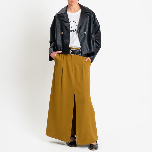 Zeroassoluto-Gonna ANIA tessuto fluido crêpe - olio