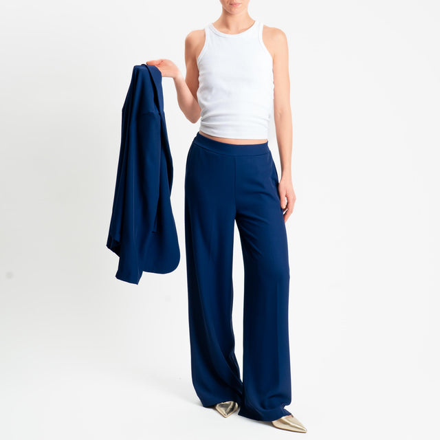 Zeroassoluto-Pantalone BELLE tessuto fluido - blu