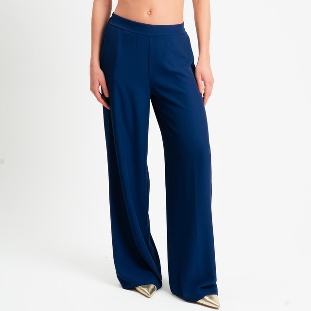 Zeroassoluto-Pantalone BELLE tessuto fluido - blu