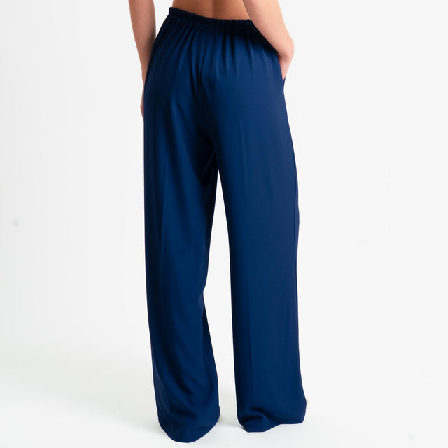 Zeroassoluto-Pantalone BELLE tessuto fluido - blu