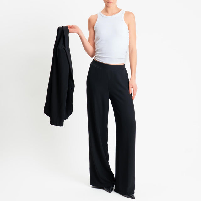 Zeroassoluto-Pantalone BELLE tessuto fluido - nero