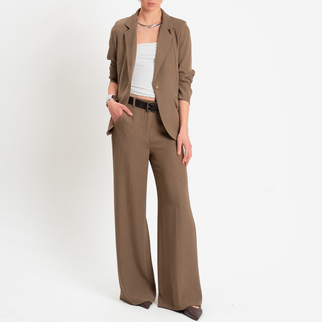 Zeroassoluto-Pantalone BENNY tessuto fluido crêpe - nocciola