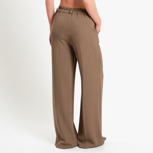 Zeroassoluto-Pantalone BENNY tessuto fluido crêpe - nocciola