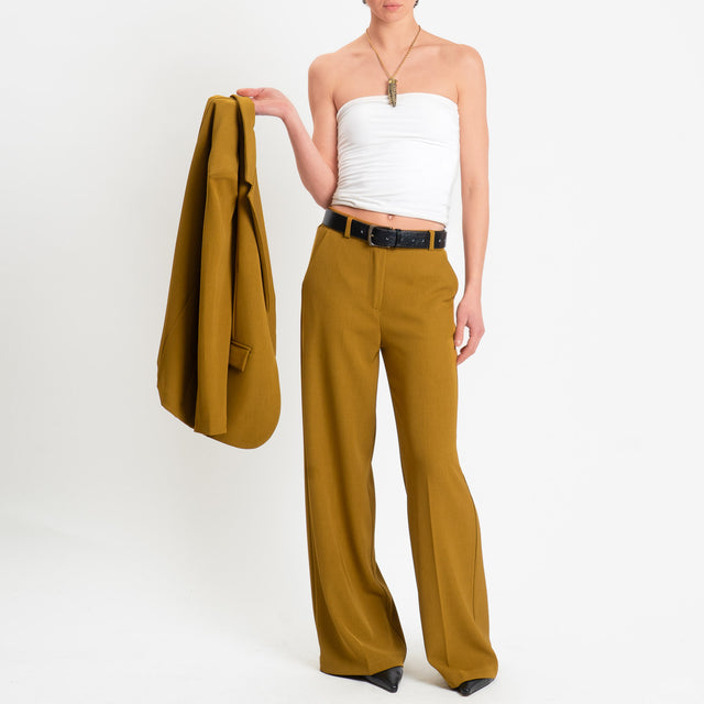 Zeroassoluto-Pantalone BENNY tessuto fluido crêpe - olio