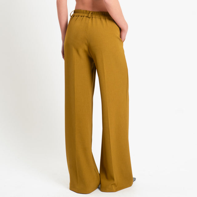 Zeroassoluto-Pantalone BENNY tessuto fluido crêpe - olio