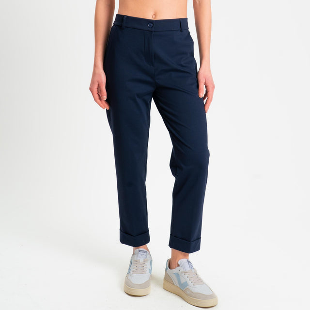 Zeroassoluto-Pantalone BETTY punto milano elastico - blu
