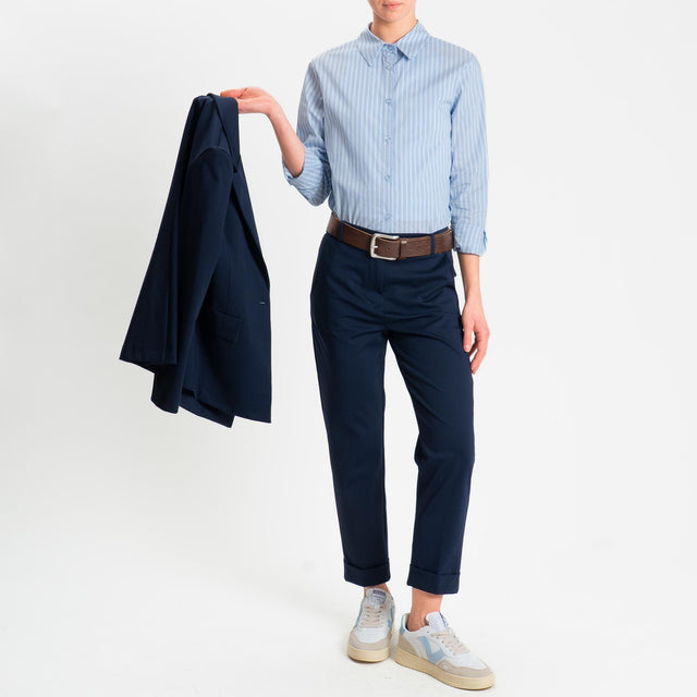 Zeroassoluto-Pantalone BETTY punto milano elastico - blu