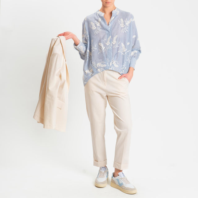 Zeroassoluto-Pantalone BETTY punto milano elastico - burro