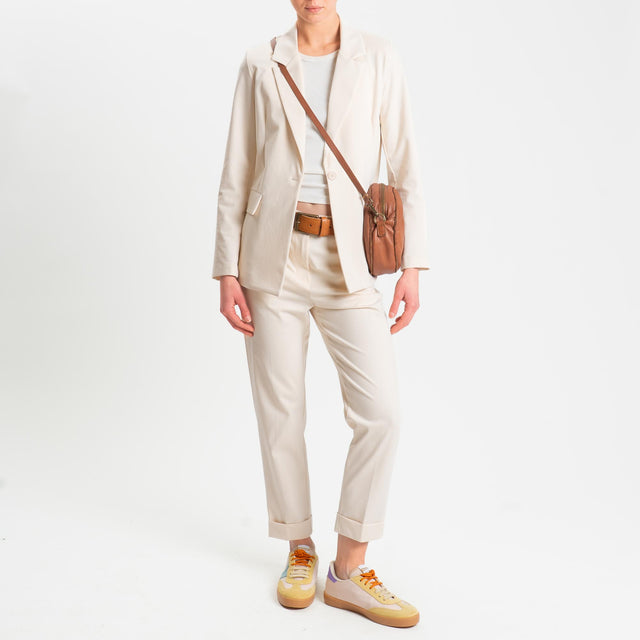 Zeroassoluto-Pantalone BETTY punto milano elastico - burro